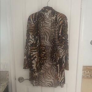 Animal Print jersey cardigan